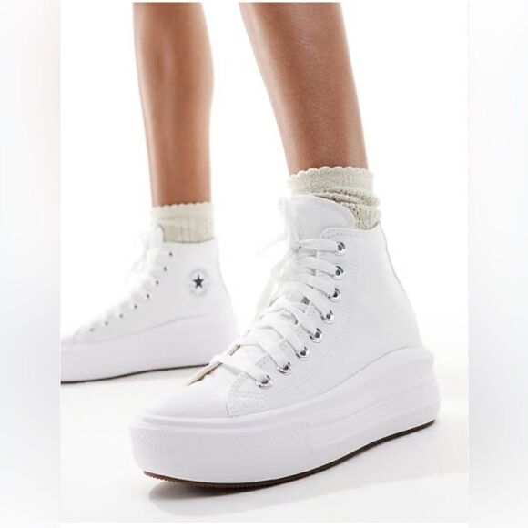 Converse All Star Hi platform CTAS Lift Hi white Platform Sneakers New in box 7 - Picture 1 of 16